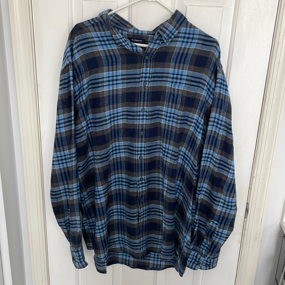 Men’s long sleeve blue and gray flannel size XL by croft&barrow